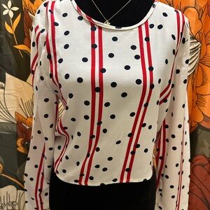 Polka Dot and Stripe Women's Top